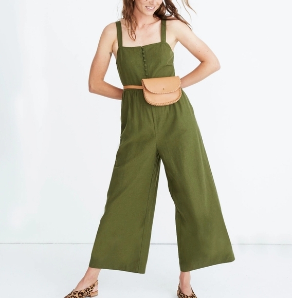 Madewell Linen button up jumpsuit - Picture 1 of 15